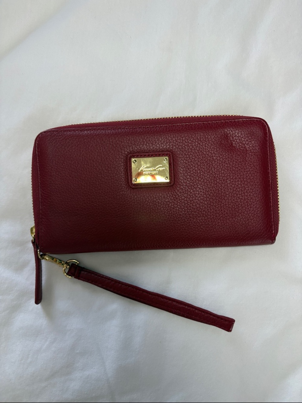 Kenneth Cole New York Red Faux Leather Wallet Wristlet